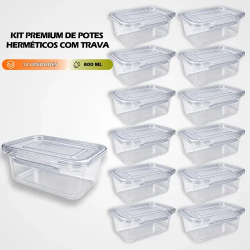 Kit 12 marmitas 800ml